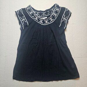 Old Navy black/white boho style top - size Medium